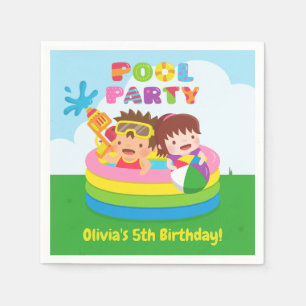 Guardanapo De Papel Toalhetes para festa de aniversário na piscina de