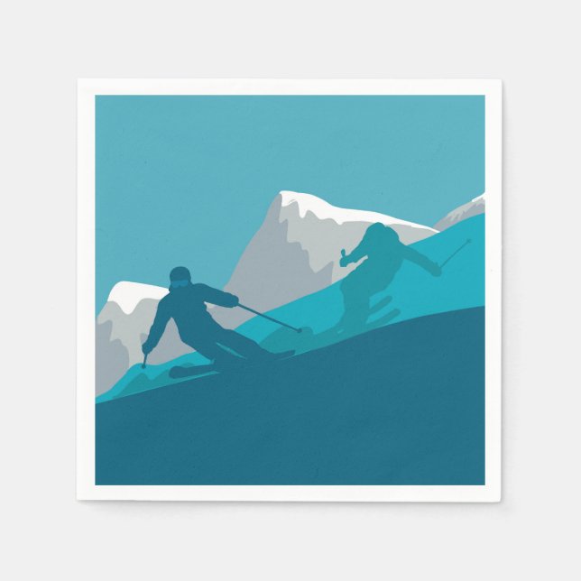 Guardanapo De Papel Todo esqui de montanha (Frente)