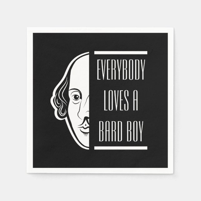 Guardanapo De Papel Todo Mundo Adora Um Bard Boy Shakespeare Thespian (Frente)