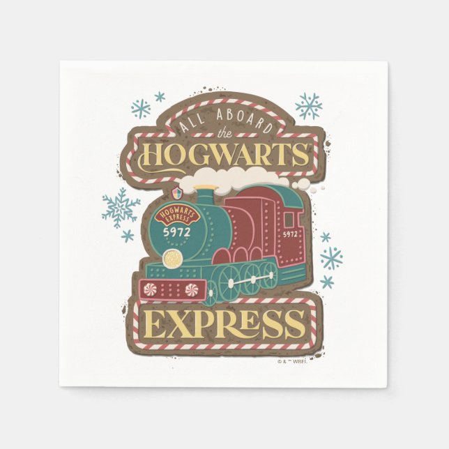 Guardanapo De Papel Todos a bordo do cookie de Natal Express HOGWARTS™ (Frente)