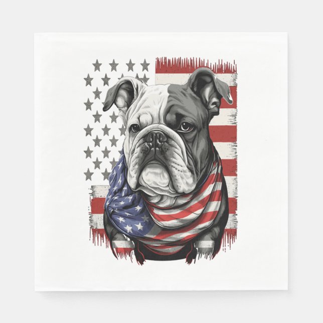 Guardanapo De Papel TODOS OS AMERICANOS DOG amam buldogue inglês (Frente)