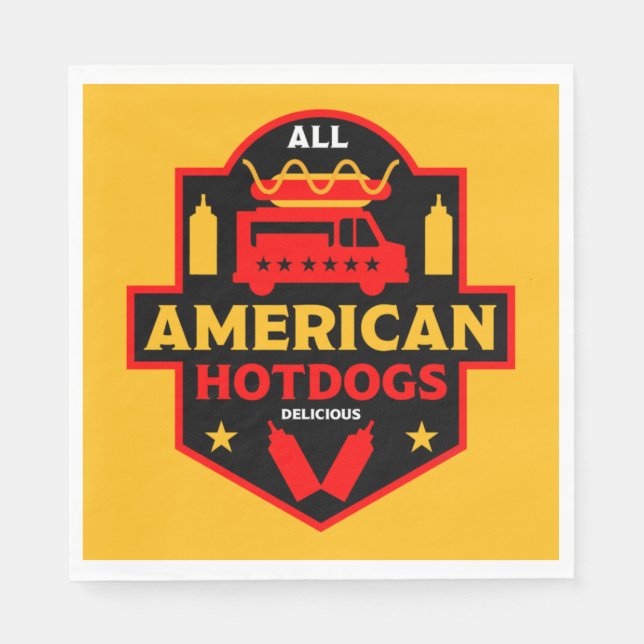 Guardanapo De Papel Todos os Hotdog Americanos Foodies Napkin (Frente)