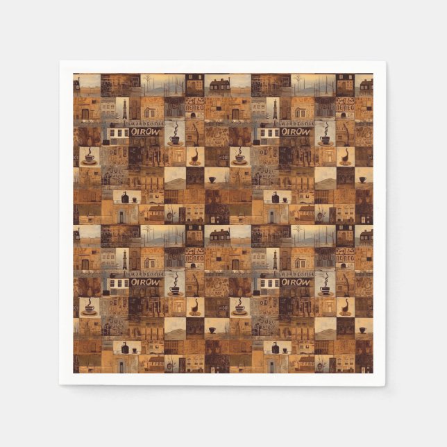 Guardanapo De Papel Todos Os Meus Padrões De Coleta De Café Nº4 (Frente)