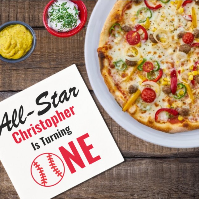 Guardanapo De Papel Todos os primeiros aniversarios Star Baseball (Criador carregado)