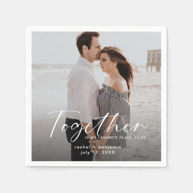 Guardanapo De Papel Together is my Favorite Place Photo Engagement  (Frente)
