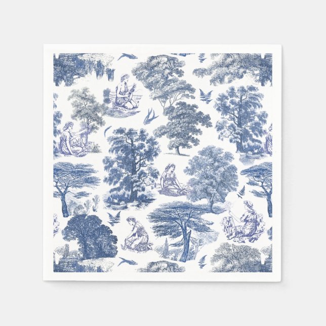 Guardanapo De Papel Toile Clássica Rustic Blue Country (Frente)