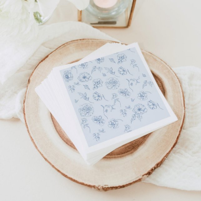 Guardanapo De Papel Toile de Jouy Algo chá de panela azul (Criador carregado)