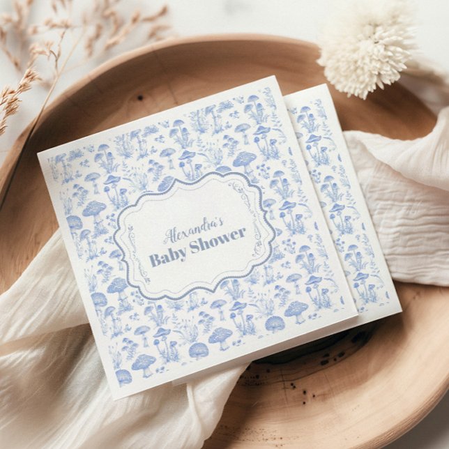 Guardanapo De Papel Toile De Jouy Mushroom Woodland Chá de fraldas (Criador carregado)