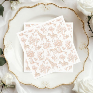 Guardanapo De Papel Toile de Jouy Safari animais Boho Chá de fraldas