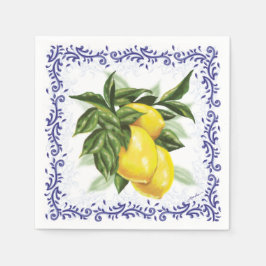 Guardanapo De Papel Toile Lemons Cocktail Napkins