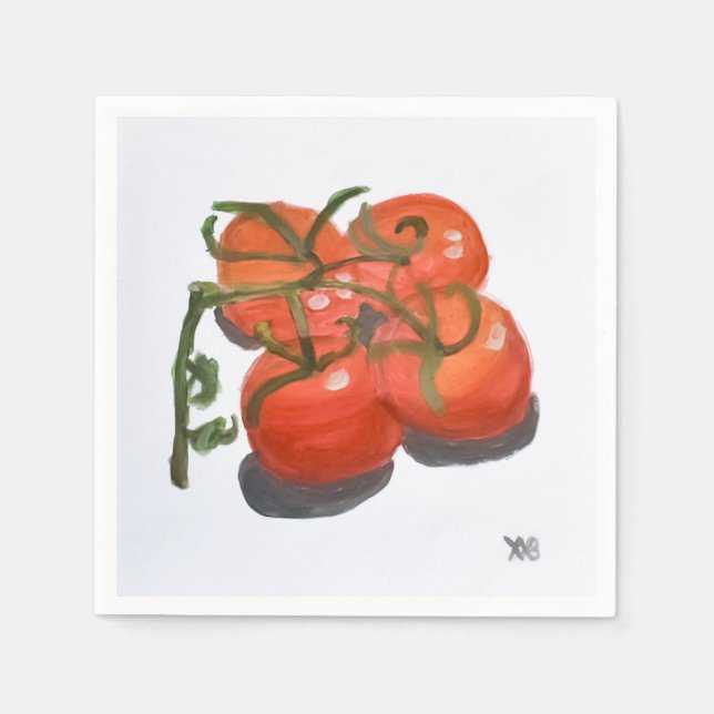 Guardanapo De Papel Tomates vermelhos na vinha (Frente)