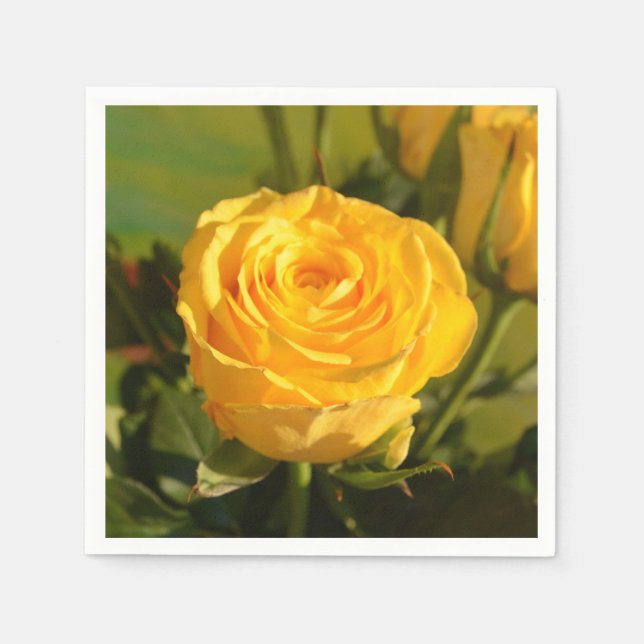 Guardanapo De Papel Tome tempo para cheirar a rosa amarela (Frente)