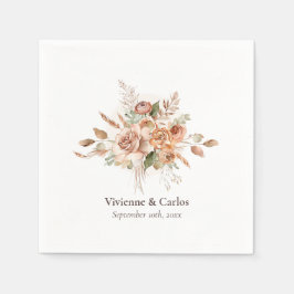 Guardanapo De Papel Tonalidade Floral Rústica Clara Boho Jantar de Cas