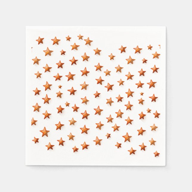 Guardanapo De Papel Toneladas laranja Estrelas: Festa de aniversário N (Frente)