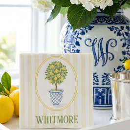 Guardanapo De Papel Topiária de Limão Personalizada de Palm Beach
