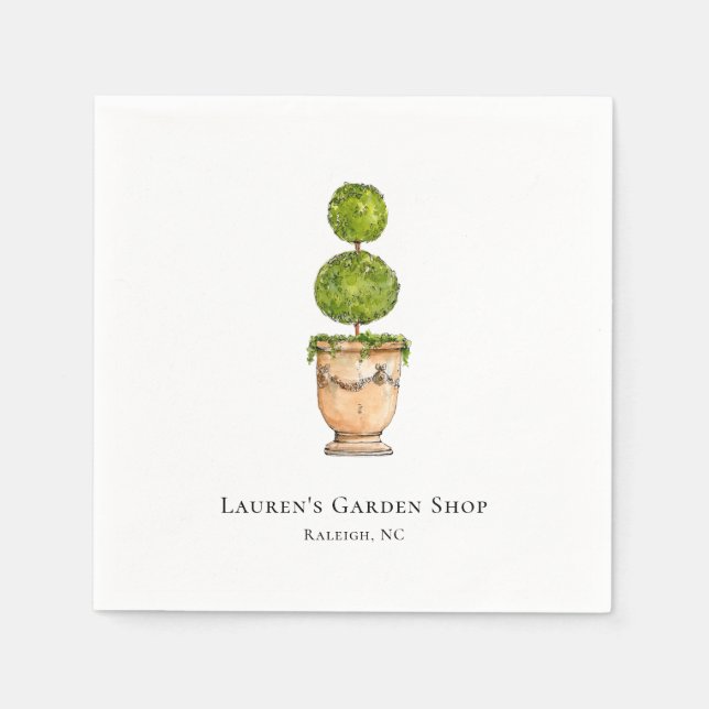 Guardanapo De Papel Topiário de aquarela elegante (Frente)