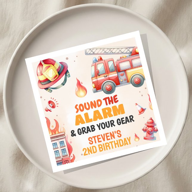 Guardanapo De Papel Toque o Alarme Churrasco de Bebê Caminhão de Bombe (Criador carregado)