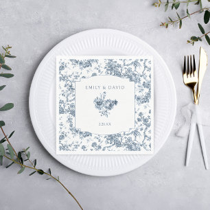 Guardanapo De Papel Tornozelo Azul Francês Gravado Elegante