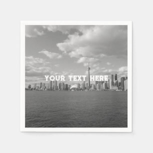 Guardanapo De Papel Toronto Canada Black and White Vintage Custom Napk