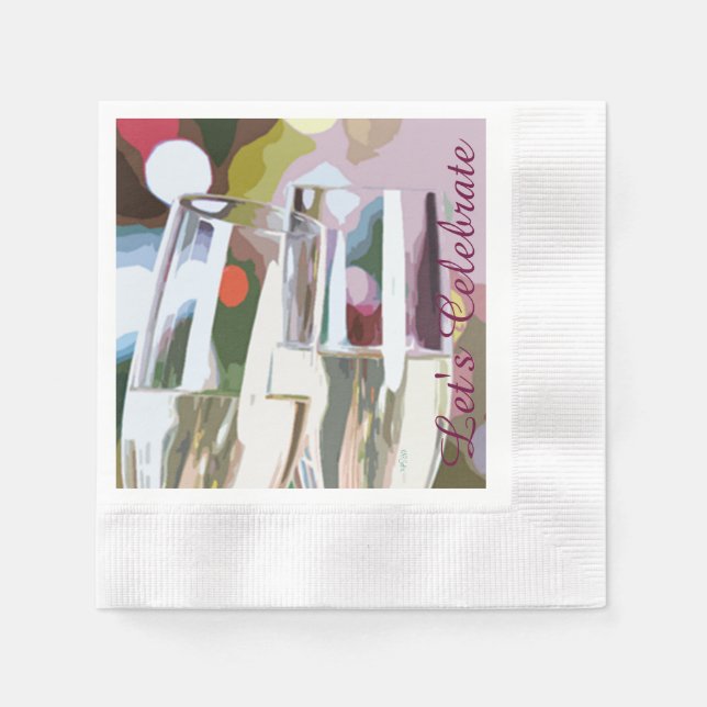 Guardanapo De Papel Torre de Vidro de Champanhe (Frente)