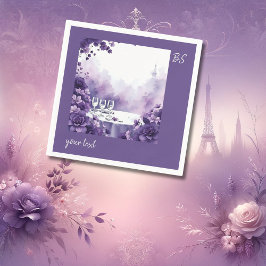 Guardanapo De Papel Torre Eiffel Caprichosa de Casamento com Flores Pu