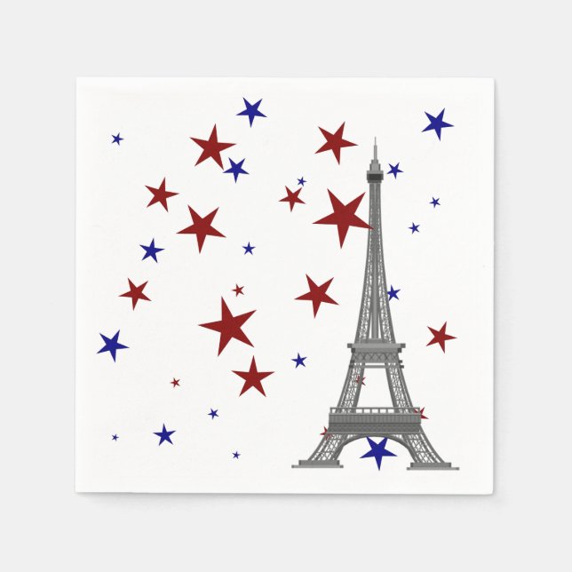 Guardanapo De Papel Torre Eiffel com estrelas (Frente)