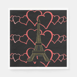 Guardanapo De Papel Torre Eiffel Paris Amor Casamento Francês Coração 