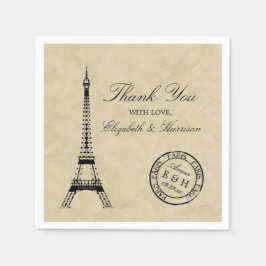 Guardanapo De Papel Torre Eiffel Vintage Selo Postal Casamento Paris