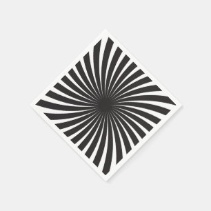 Guardanapo De Papel Torre Espiral Retro Preto e Branco