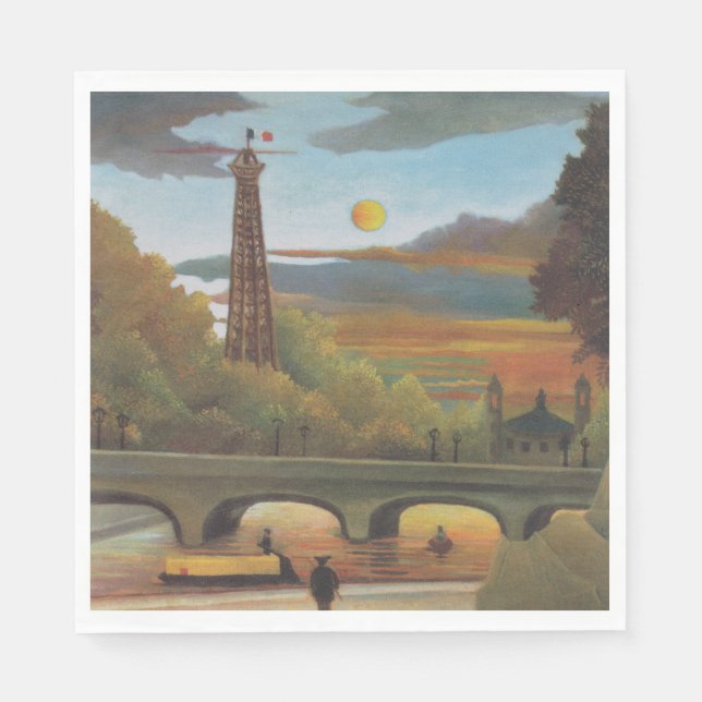 Guardanapo De Papel Torre Sena e Eiffel no Sol (Paris, França) (Frente)