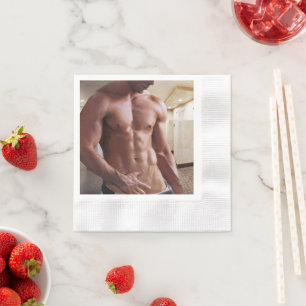 Guardanapo De Papel Torso masculino musculoso sem camisa do SlipperyJo