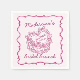 Guardanapo De Papel Torta Coquette Coração Retro Laço Rosa Café da Man