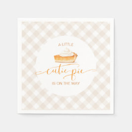 Guardanapo De Papel Torta de abóbora Cutie Pie outono xadrez chá de be
