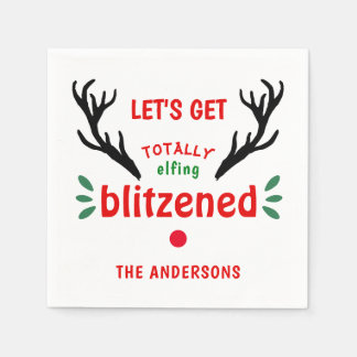 Guardanapo De Papel Totalmente Blitzenado Engraçado Reindeer Feliz Nat