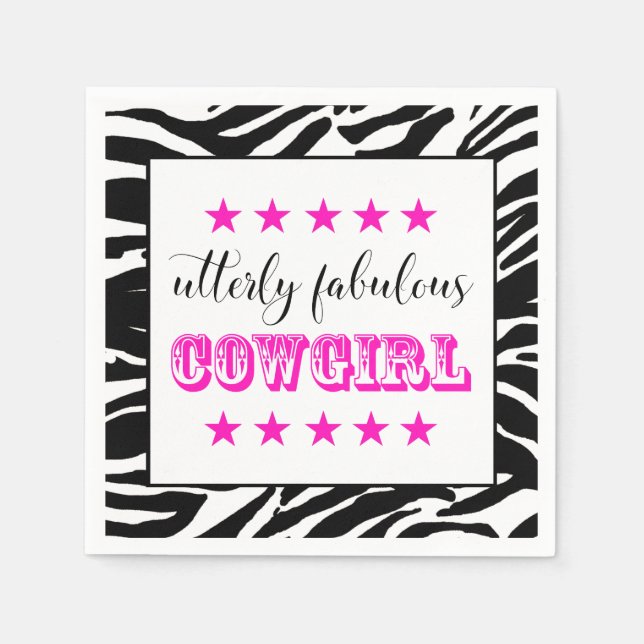 Guardanapo De Papel Totalmente fabulosa "COWGIRL" (Frente)