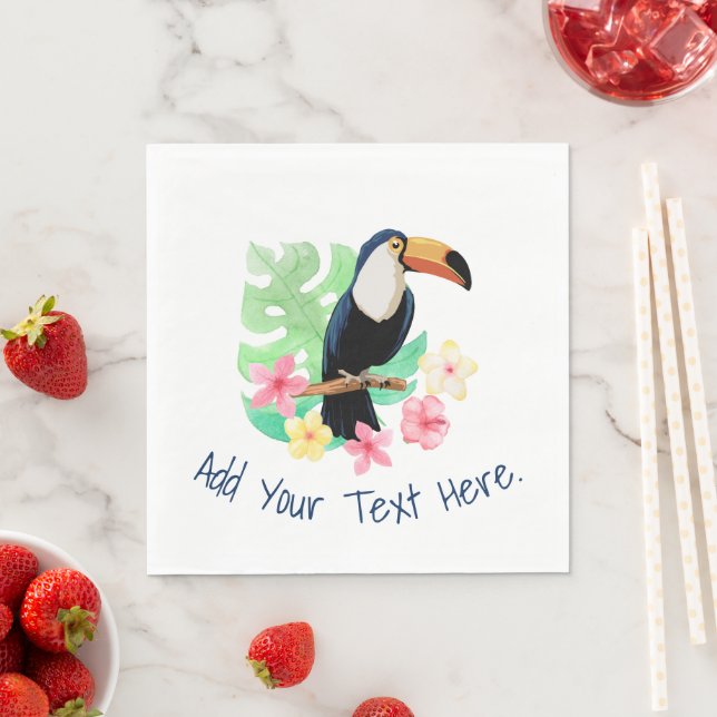 Guardanapo De Papel Toucan com flor tropical (Insitu)