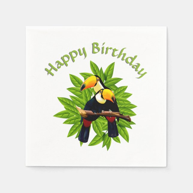 Guardanapo De Papel Toucan Duo Birthday (Frente)