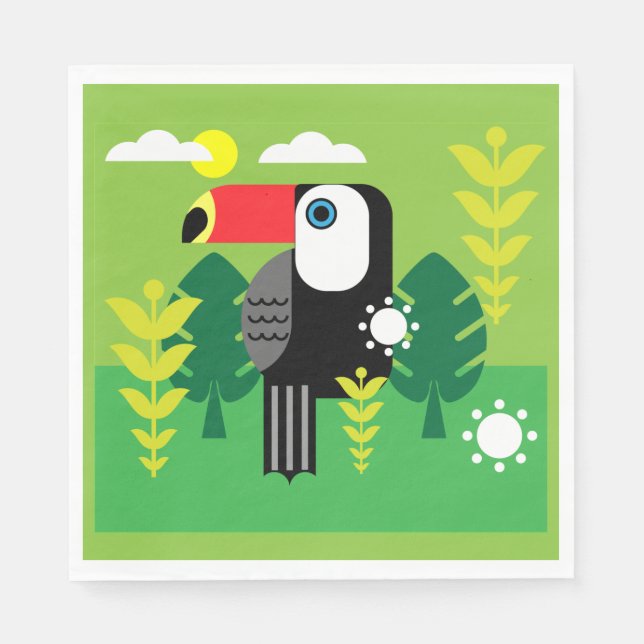 Guardanapo De Papel Toucan Tropical Bird (Frente)
