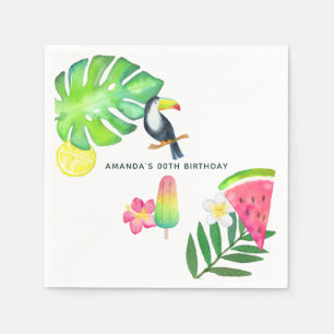 Guardanapo De Papel Toucan Tropical Watercolor Summer Party