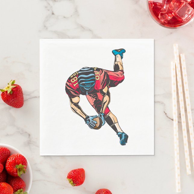 Guardanapo De Papel Touchdown dinâmico do jogador de futebol americano (Criador carregado)