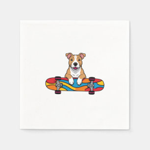 Guardanapo De Papel Touro Bonito Terrier num skate