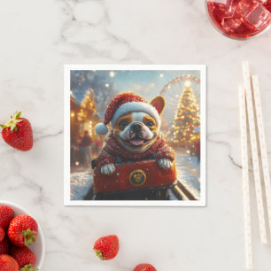 Guardanapo De Papel Touro Terrier Cachorro Porta copos Natal