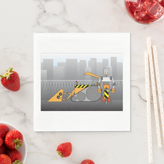 Guardanapo De Papel Trabalhador de Construção Robot (Criador carregado)