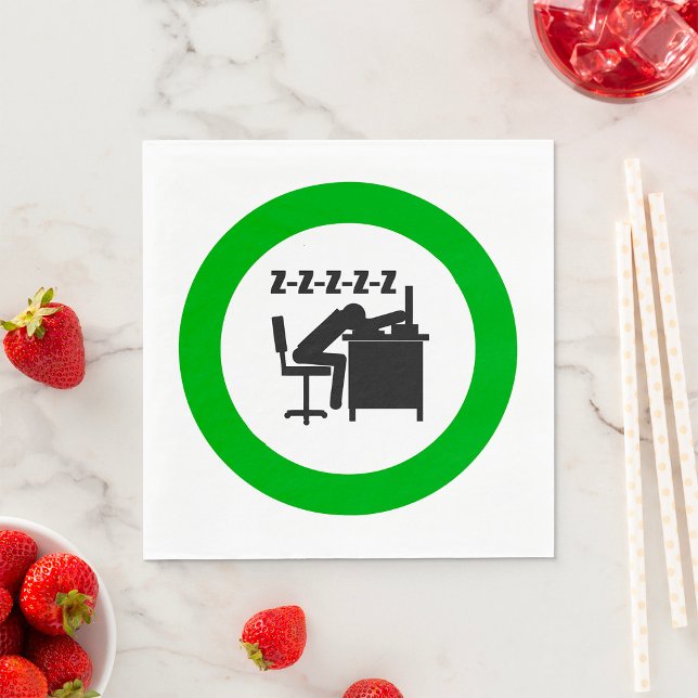 Guardanapo De Papel Trabalhador Engraçado Dormindo na Mesa (Criador carregado)