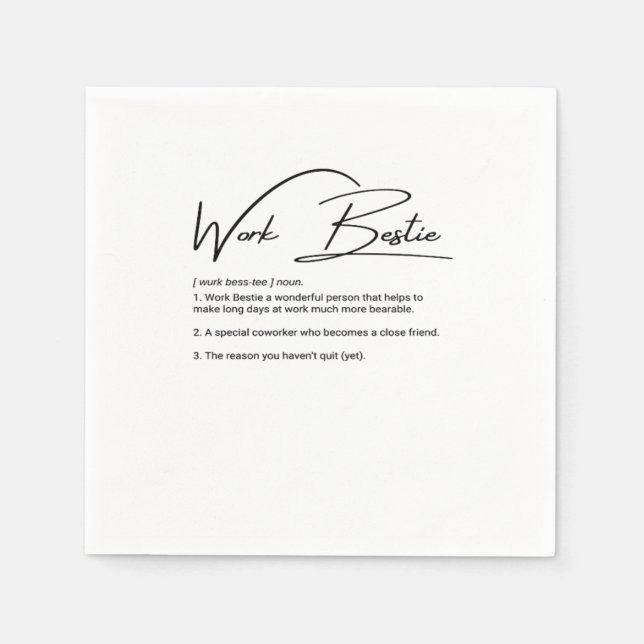 Guardanapo De Papel Trabalho Bestie Engraçado Colega Colega Clássica (Frente)