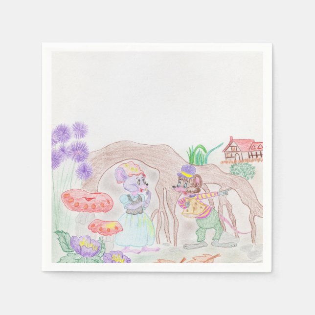 Guardanapo De Papel Trabalho de arte de Crianças Personalizadas, dois  (Frente)