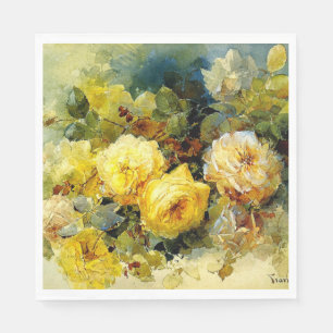Guardanapo De Papel Trabalho de arte de Rosas Amarelas por Franz Bisch