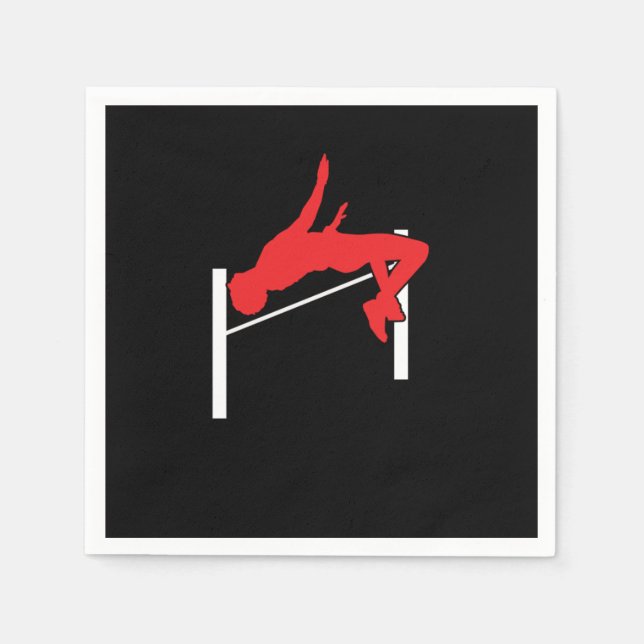 Guardanapo De Papel Track And Field Athlete High Jump Gift Jumping Bar (Frente)