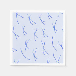 Guardanapo De Papel Traços Abstratos Quentes e Retrô | Azul Real