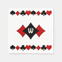 Traços de Cartão Vermelho e Preto - Monogramas